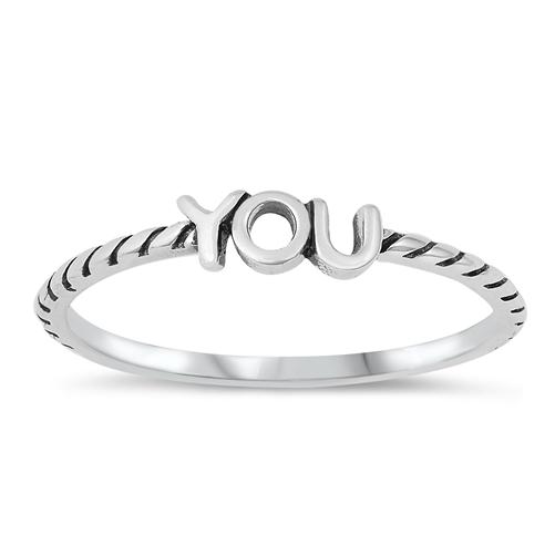 Sterling Silver Oxidized You Ring