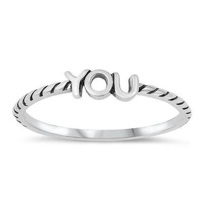 Sterling Silver Oxidized You Ring