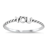 Sterling Silver Oxidized You Ring