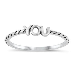 Sterling Silver Oxidized You Ring