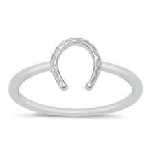 Load image into Gallery viewer, Sterling Silver Oxidized Horseshoe Ring