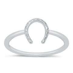 Sterling Silver Oxidized Horseshoe Ring
