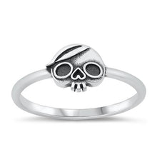 Load image into Gallery viewer, Sterling Silver Oxidized Skull Head Ring