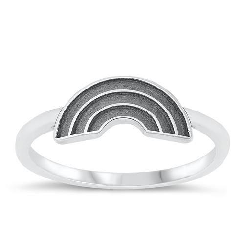 Sterling Silver Oxidized Rainbow Ring