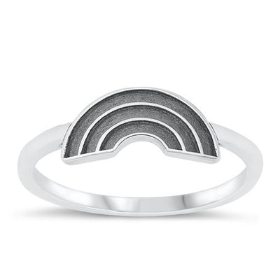 Sterling Silver Oxidized Rainbow Ring