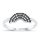 Sterling Silver Oxidized Rainbow Ring
