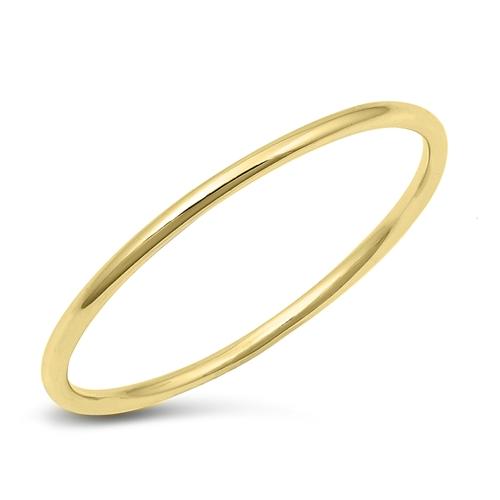 Sterling Silver Yellow Gold Plated Thin Band Ring