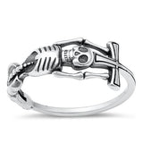 Sterling Silver Oxidized Skeleton Ring