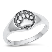 Load image into Gallery viewer, Sterling Silver Oxidized Bear Paw Ring