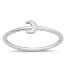 Load image into Gallery viewer, Sterling Silver Rhodium Plated Moon Ring