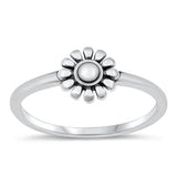 Sterling Silver Oxidized Daisy Ring