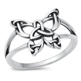 Sterling Silver Oxidized Celtic Butterfly Ring