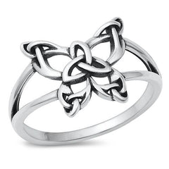 Sterling Silver Oxidized Celtic Butterfly Ring