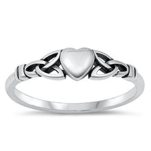 Load image into Gallery viewer, Sterling Silver Oxidized Heart Celtic Ring