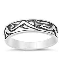 Load image into Gallery viewer, Sterling Silver Oxidized Mountains and Sun Ring