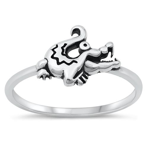 Sterling Silver Oxidized Alligator Ring