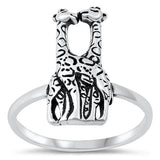 Sterling Silver Oxidized Giraffe Ring