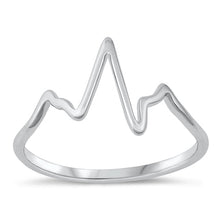 Load image into Gallery viewer, Sterling Silver Rhodium Plated Heartbeat Ring