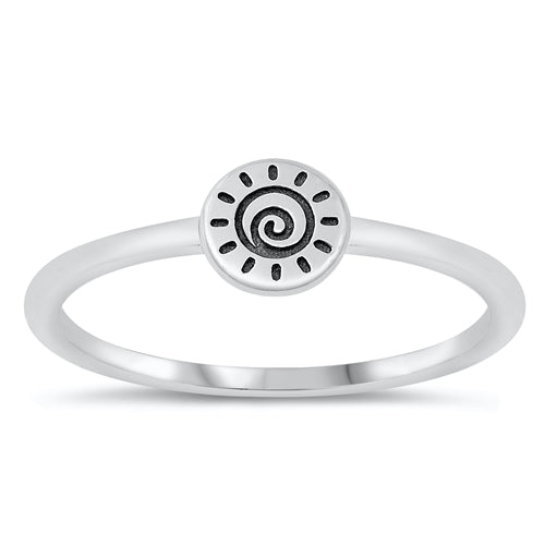 Sterling Silver Oxidized Sun Ring