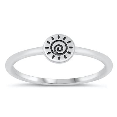 Sterling Silver Oxidized Sun Ring