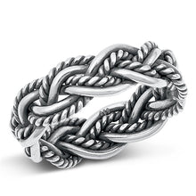 Load image into Gallery viewer, Sterling Silver Oxidized Weave Band Ring