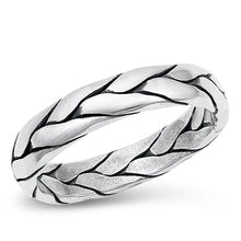 Load image into Gallery viewer, Sterling Silver Oxidized Braided Band Ring