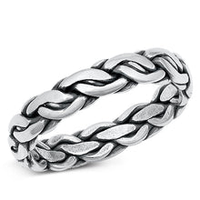 Load image into Gallery viewer, Sterling Silver Oxidized Puzzle Braided Band Ring
