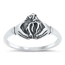 Load image into Gallery viewer, Sterling Silver Oxidized Human Heart Ring