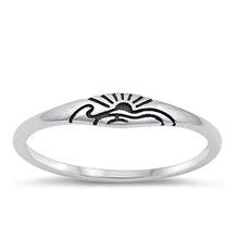 Load image into Gallery viewer, Sterling Silver Oxidized Sun and Waves Ring