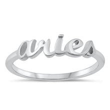 Load image into Gallery viewer, Sterling Silver Rhodium Plated Aries Zodiac Ring
