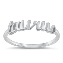 Load image into Gallery viewer, Sterling Silver Rhodium Plated Taurus Zodiac Ring
