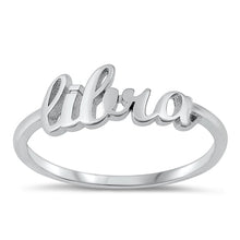 Load image into Gallery viewer, Sterling Silver Rhodium Plated Libra Zodiac Ring