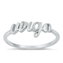 Load image into Gallery viewer, Sterling Silver Rhodium Plated Virgo Zodiac Ring
