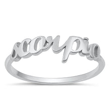 Load image into Gallery viewer, Sterling Silver Rhodium Plated Scorpio Zodiac Ring