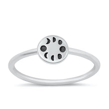 Load image into Gallery viewer, Sterling Silver Oxidized Round Moon Phases Ring