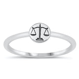 Sterling Silver Oxidized Libra Zodiac Ring