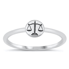Sterling Silver Oxidized Libra Zodiac Ring