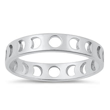 Load image into Gallery viewer, Sterling Silver Rhodium Plated Moon Phases Ring