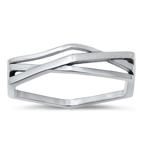 Sterling Silver Oxidized Geometric Ring