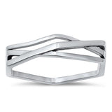 Sterling Silver Oxidized Geometric Ring