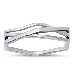 Sterling Silver Oxidized Geometric Ring