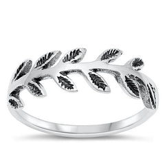 Sterling Silver Oxidized Leaves Ring