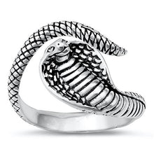 Load image into Gallery viewer, Sterling Silver Oxidized Cobra Snake Ring