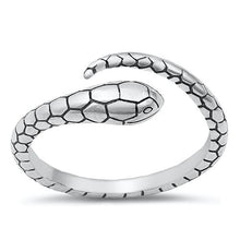 Load image into Gallery viewer, Sterling Silver Oxidized Snake Ring-8mm