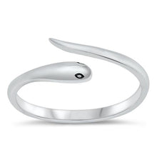 Load image into Gallery viewer, Sterling Silver Oxidized Plain Snake Ring-8mm