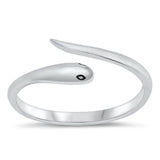 Sterling Silver Oxidized Plain Snake Ring-8mm