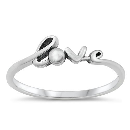 Sterling Silver Oxidized Love Ring
