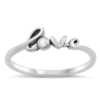 Sterling Silver Oxidized Love Ring