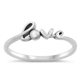 Sterling Silver Oxidized Love Ring