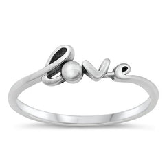 Sterling Silver Oxidized Love Ring